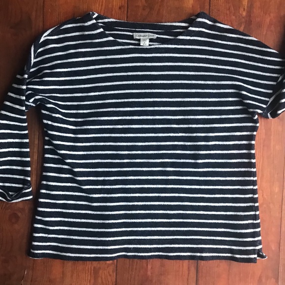 Coldwater Creek Navy Striped Long Sleeve Top - Picture 6 of 10